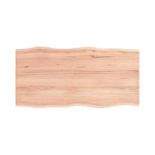 VidaXL Tischplatte, Holzplatte Für Tisch Esstisch Couchtisch, Massivholzplatte Handgefertigt Mit Baumkante, Ersatztischplatte, Hellbraun 100x50x2cm