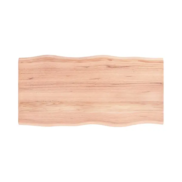 VidaXL Tischplatte, Holzplatte Für Tisch Esstisch Couchtisch, Massivholzplatte Handgefertigt Mit Baumkante, Ersatztischplatte, Hellbraun 100x50x2cm thumbnail