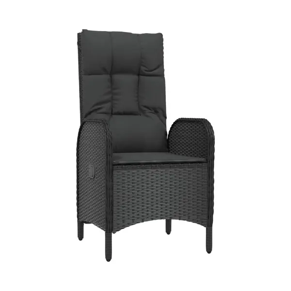 VidaXL - 3-delige - Tuinset - Met - Kussens - Poly - Rattan - Zwart thumbnail