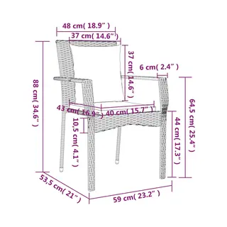 3-tlg. Garten-essgruppe Mit Kissen Schwarz Und Grau Poly Rattan - Vidaxl