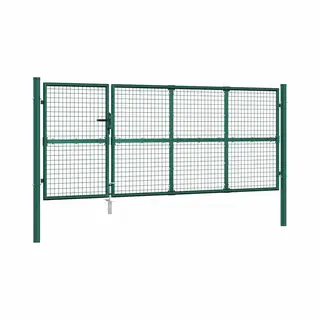 VidaXL Maschen-Gartentor Grün 350x125 Cm Verzinkter Stahl
