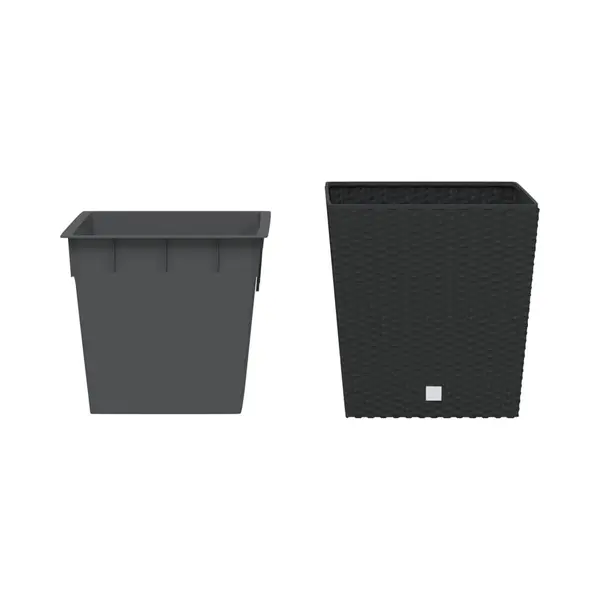 VidaXL Plantenbak Met Uitneembare Bak Rattan-look 21/32 L Pp Antraciet thumbnail