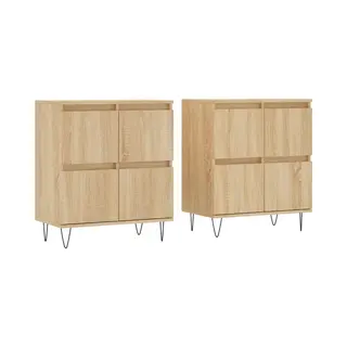 VidaXL Sideboards 2 Stk. Sonoma-Eiche Holzwerkstoff