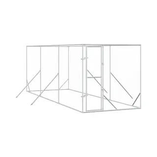 Outdoor-hundezwinger Silbern 2x6x2 M Verzinkter Stahl Vidaxl
