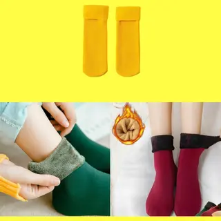 Sara Shop - Warme Sokken - Thermo Wintersokken - Gevoerde Sokken Voor De Koudste Dage- One-Size 32-36 - Geel-Kerst Cadeau & Sinterklaas Cadeau