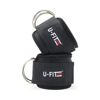 U Fit One 2 Stuks Ankle Strap Fitness Met Draagtas - Enkelband - Ankle Cuff Strap - Zwart