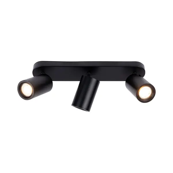 Ledvion - Led-Deckenstrahler Schwarz 3-Licht, Dimmbar, 3W, 3700K, Rechteck, Neigbar, GU10-Fassung & Lampe, IP20 thumbnail