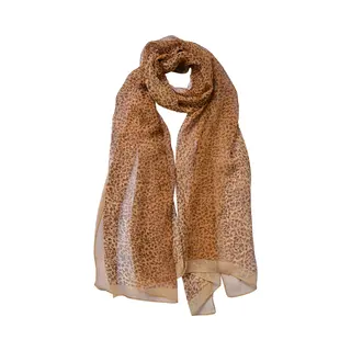 Juleeze Sjaal Dames Print 50x160 Cm Beige Bruin