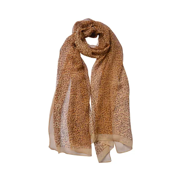 Juleeze Sjaal Dames Print 50x160 Cm Beige Bruin thumbnail