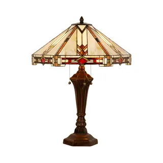 Lumilamp Tiffany Tafellamp 75 Cm Beige Glas