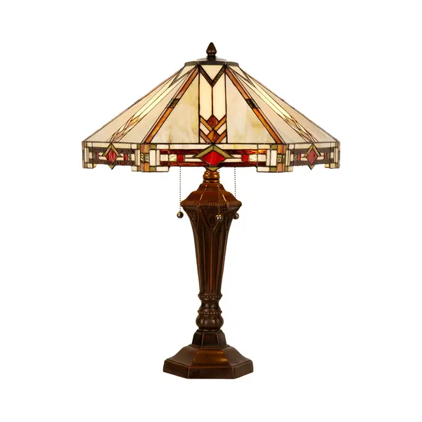 Lumilamp Tiffany Tafellamp 75 Cm Beige Glas thumbnail