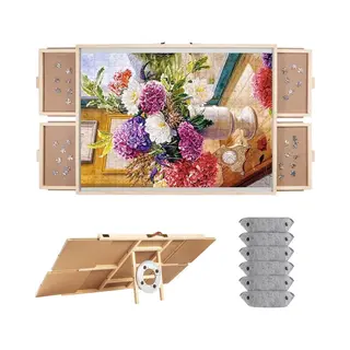 Diydash Draaibare Puzzeltafel Met Opbergsysteem - 4 Lades - Voor 1000 Tot 1500 Stukjes - Incl. Sorteerbakjes - Puzzelplaat - Puzzel - Bord - Plank - Map - Mat