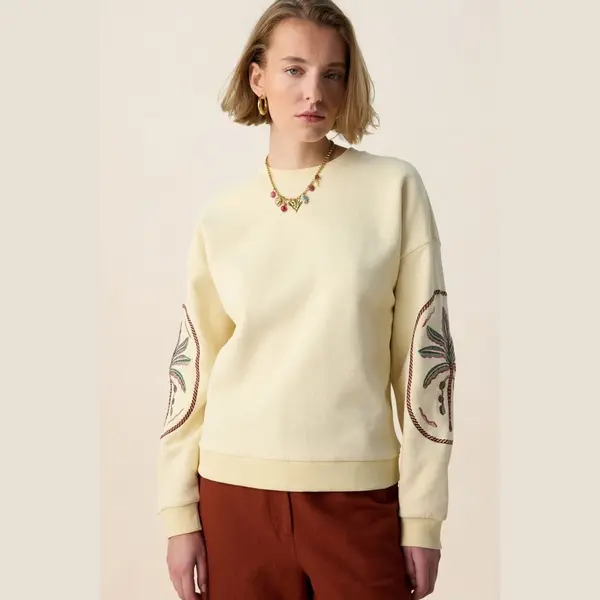 Sissy-Boy - Lichtgele Sweater Met Embroidery thumbnail