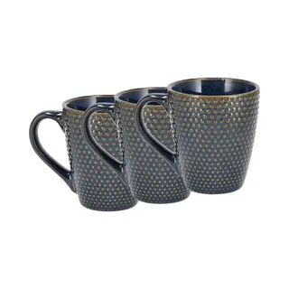 discountershop Espresso Kopjes – Set Van 3 – Aardewerk Koffiebekers Met Oor 200 Ml – Koffiemokken En Theemokken – Voor Koffie, Espresso, Cappuccino En Thee