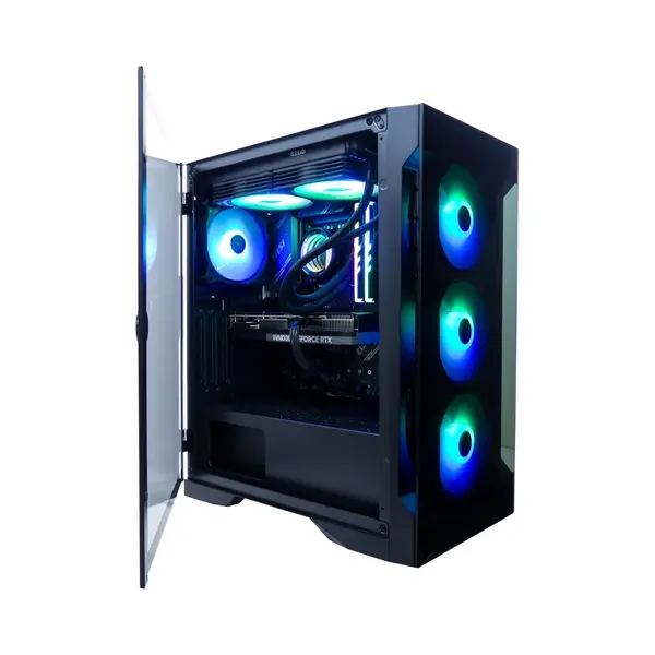 LalaShops Ryzen 9 5950X Game Pc|Rtx 5070|2TB|64GB|Waterkoeling - 16-Cores@4.9 Turbo - Met 240mm Liquid Cooler En Magneetdeur - WiFi 6 / Bluetooth 5.4 - Windows thumbnail