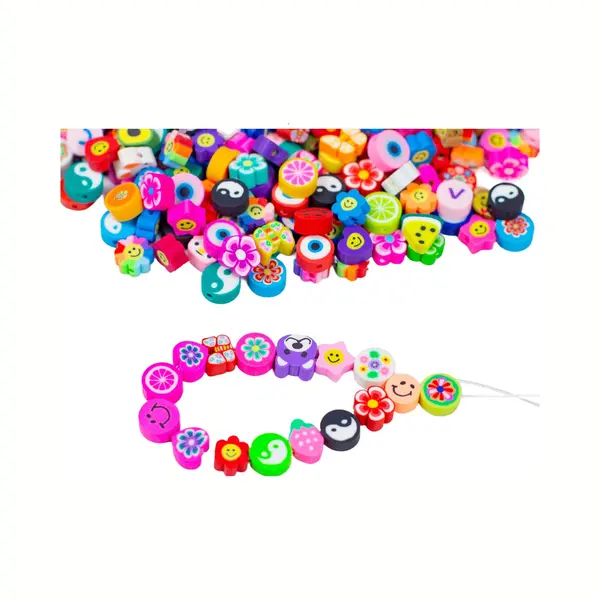 Play-It Play It Polymeer Kralen 300 Stuks 10 Mm Knutselen Meisjes - Incl. Elastisch Draad thumbnail