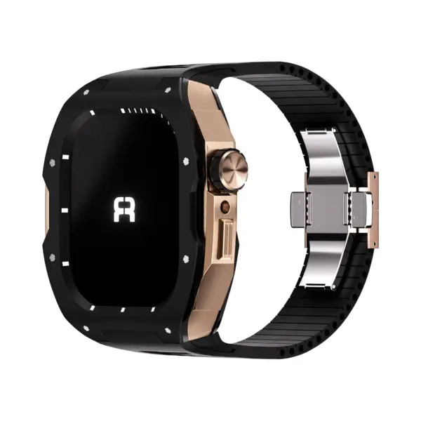 Reqior Case Met Rubberen Bandje Rubber – Geschikt Voor Apple Watch 7 45mm / Apple Watch 8 45mm / Apple Watch 9 45mm – Stevig, Comfortabel – thumbnail