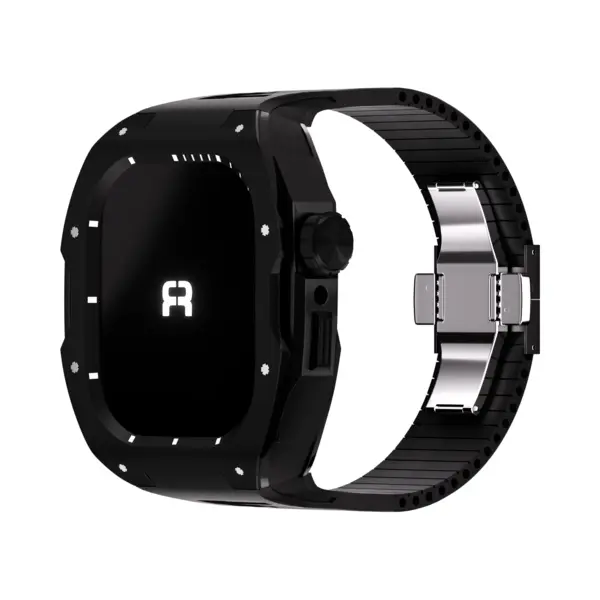 Reqior Case Met Rubberen Bandje Rubber – Geschikt Voor Apple Watch 7 45mm / Apple Watch 8 45mm / Apple Watch 9 45mm – Stevig, Comfortabel – thumbnail