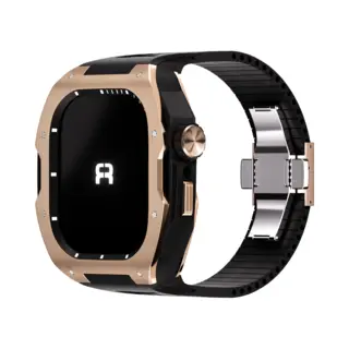 Reqior Case Met Rubberen Bandje Rubber – Geschikt Voor Apple Watch 7 45mm / Apple Watch 8 45mm / Apple Watch 9 45mm – Stevig, Comfortabel – Rose