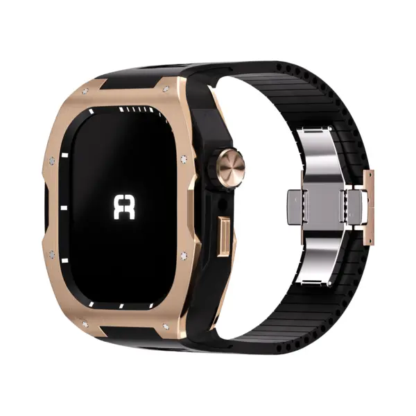 Reqior Case Met Rubberen Bandje Rubber – Geschikt Voor Apple Watch 7 45mm / Apple Watch 8 45mm / Apple Watch 9 45mm – Stevig, Comfortabel – Rose thumbnail