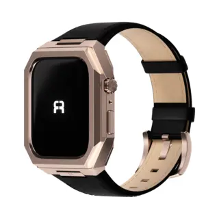 Reqior Beschermhoesje Met Bandje Metaal & Leer – Geschikt Voor Apple Watch 7 45mm/Apple Watch 8 45mm/Apple Watch 9 45mm – Premium Design, Stevig,