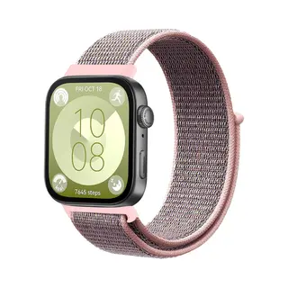 Strap-it Nylon Bandje Met Klittenbandsluiting - Geschikt Voor Huawei Watch Fit 3 / Watch Fit 4 / Watch Fit 4 Pro (pink Sand)