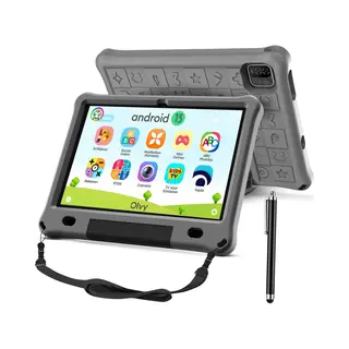 Olvy Kindertablet Pro - 10 Inch - 6000 MAh - 128GB - 4GB Ram - Ouderlijk Toezicht App - Stevige Beschermhoes - Kidsproof