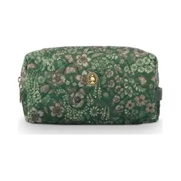 Pip Studio Coco Cosmetic Bag Medium Quilted Daisy Dreams Green 21.5x10x10.5cm thumbnail