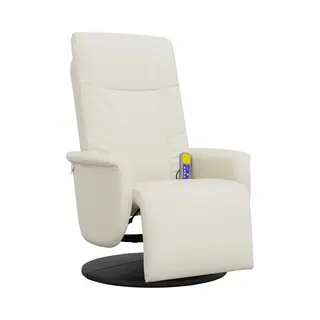 VidaXL Massagesessel Mit Fußteil Creme Kunstleder
