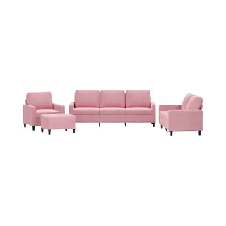 VidaXL 4-tlg. Sofagarnitur Mit Kissen Rosa Samt