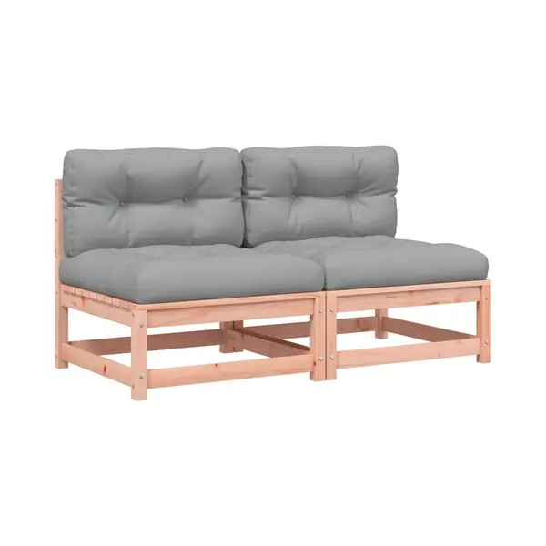 Gartensofas Ohne Armlehnen Mit Kissen 2 Stk. Douglasienholz - Vidaxl thumbnail