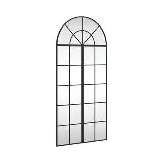 VidaXL Wandspiegel Schwarz 60x130 Cm Gewölbt Eisen