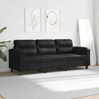 VidaXL 3-Sitzer-Sofa Schwarz 180 Cm Mikrofasergewebe