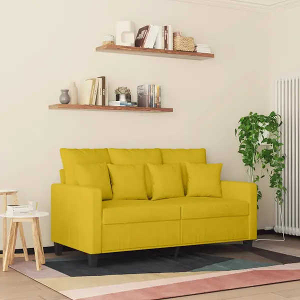 VidaXL 2-Sitzer-Sofa Gelb 120 Cm Samt thumbnail