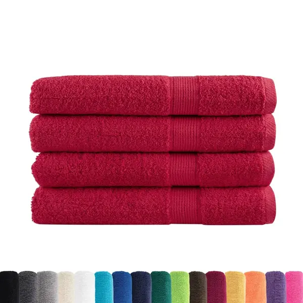 VidaXL Premium-Saunatücher Solund 4 Stk. Rot 80x200 Cm 600 G/m² thumbnail