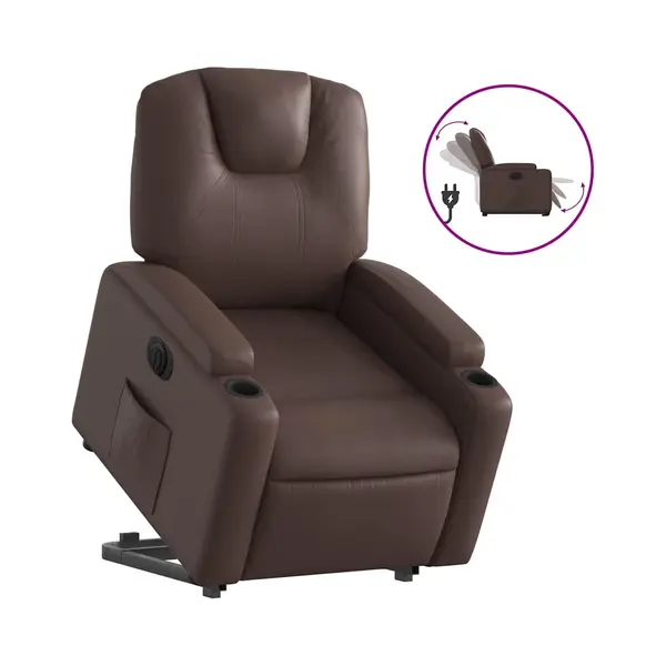 VidaXL Relaxsessel Mit Aufstehhilfe Elektrisch Braun Kunstleder thumbnail