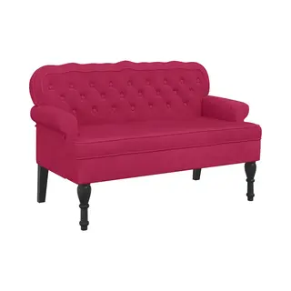 VidaXL Sitzbank Mit Rückenlehne Weinrot 119, 5x64, 5x75 Cm Samt