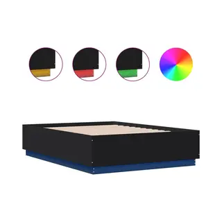 VidaXL Bettgestell Mit Led Schwarz 120x190 Cm Holzwerkstoff