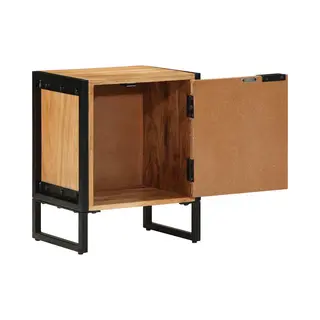 VidaXL Nachttisch Braun 40 X 30 X 50 Cm Massivholz Akazie Und Metall