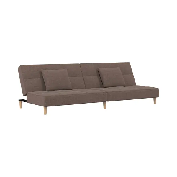 VidaXL Schlafsofa 2-Sitzer Mit 2 Kissen Taupe Stoff thumbnail