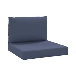 VidaXL Palettenkissen 2 Stk., Sitzkissen Mit Hohlfasern, Rückenkissen Für Gartenmöbel Wohnzimmer, Sitzpolster Palettenauflage, Marineblau Stoff