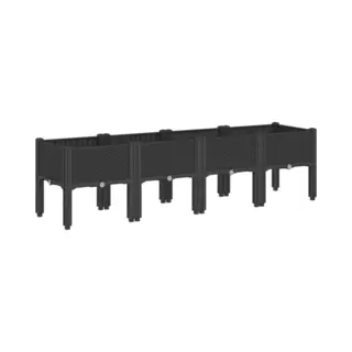 Pflanzkasten Mit Beinen Schwarz 160x40x42 Cm Pp Vidaxl