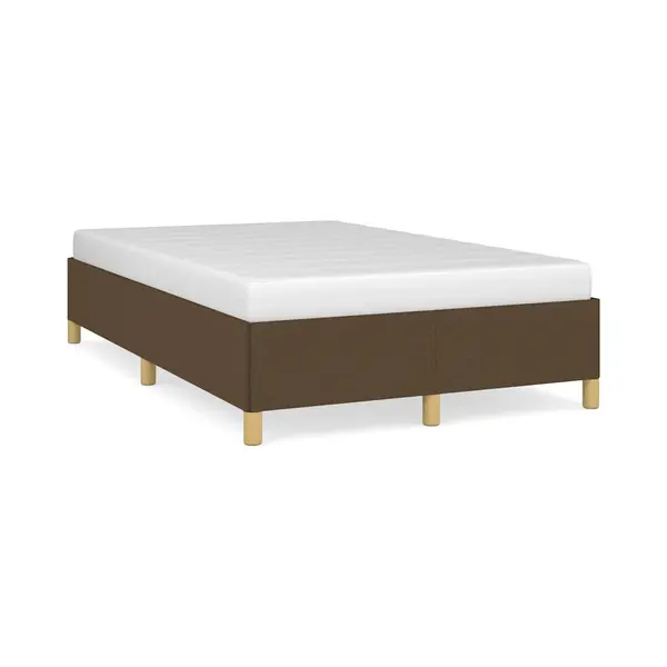 Bettgestell Ohne Matratze Dunkelbraun 120x190 Cm Stoff Vidaxl thumbnail