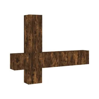 5-tlg. Wohnwand Räuchereiche Holzwerkstoff Vidaxl