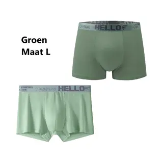 Cheaperito Hello Elastische Heren Boxershort I Onderbroek Mannen I Heren Ondergoed I Ademend, Zacht & Comfortabel I Maat L I Groen