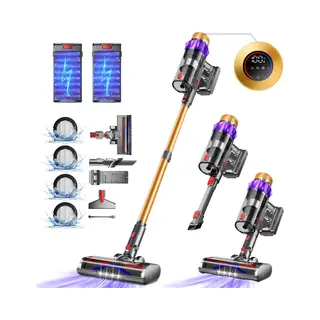 Elekiatech Steelstofzuiger - Steelstofzuiger Draadloos - Met 2 Accu’s - 70000Pa - 3 Standen Zuigkracht - Led-Display - 2200 MAh Accu - 20–70 Min