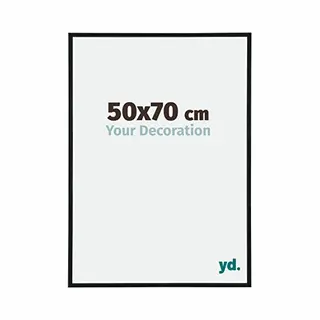Yd. Your Decoration - Bilderrahmen 50x70 Cm - Schwarz Matt - Bilderrahmen Aus Kunststoff Mit Acrylglas - Antireflex - Rahmen 50x70 Cm - Annecy