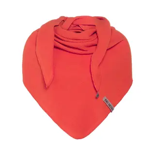 Knit Factory Liv Gebreide Omslagdoek - Driehoek Sjaal Dames - Katoenen Sjaal - Zomersjaal - Luchtig En Zacht - Zomer Stola - Sunset Orange - Oranje -