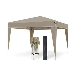 LifeGoods Partytent Plus - Opvouwbare Tent - 3x3 M - Easy Up - Versterkt Frame - Waterdicht – Draagtas - Beige