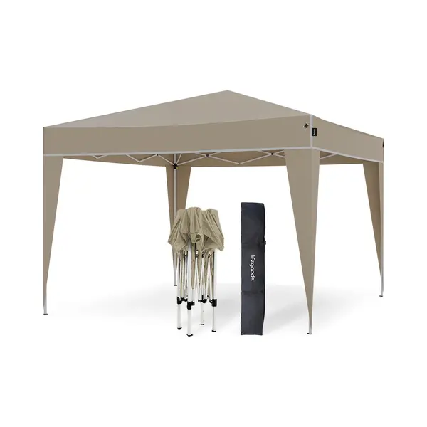LifeGoods Partytent Plus - Opvouwbare Tent - 3x3 M - Easy Up - Versterkt Frame - Waterdicht – Draagtas - Beige thumbnail